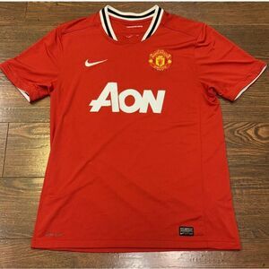 Nike Manchester United 2011-2012 Home Soccer Jersey Men's L Red AON Authentic